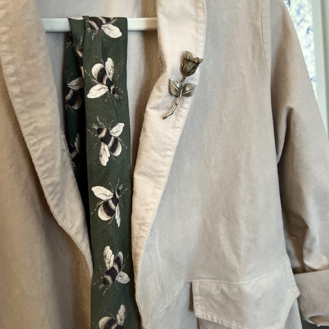 Cream, beige romantic coat for autumn and winter layering by Frederic.